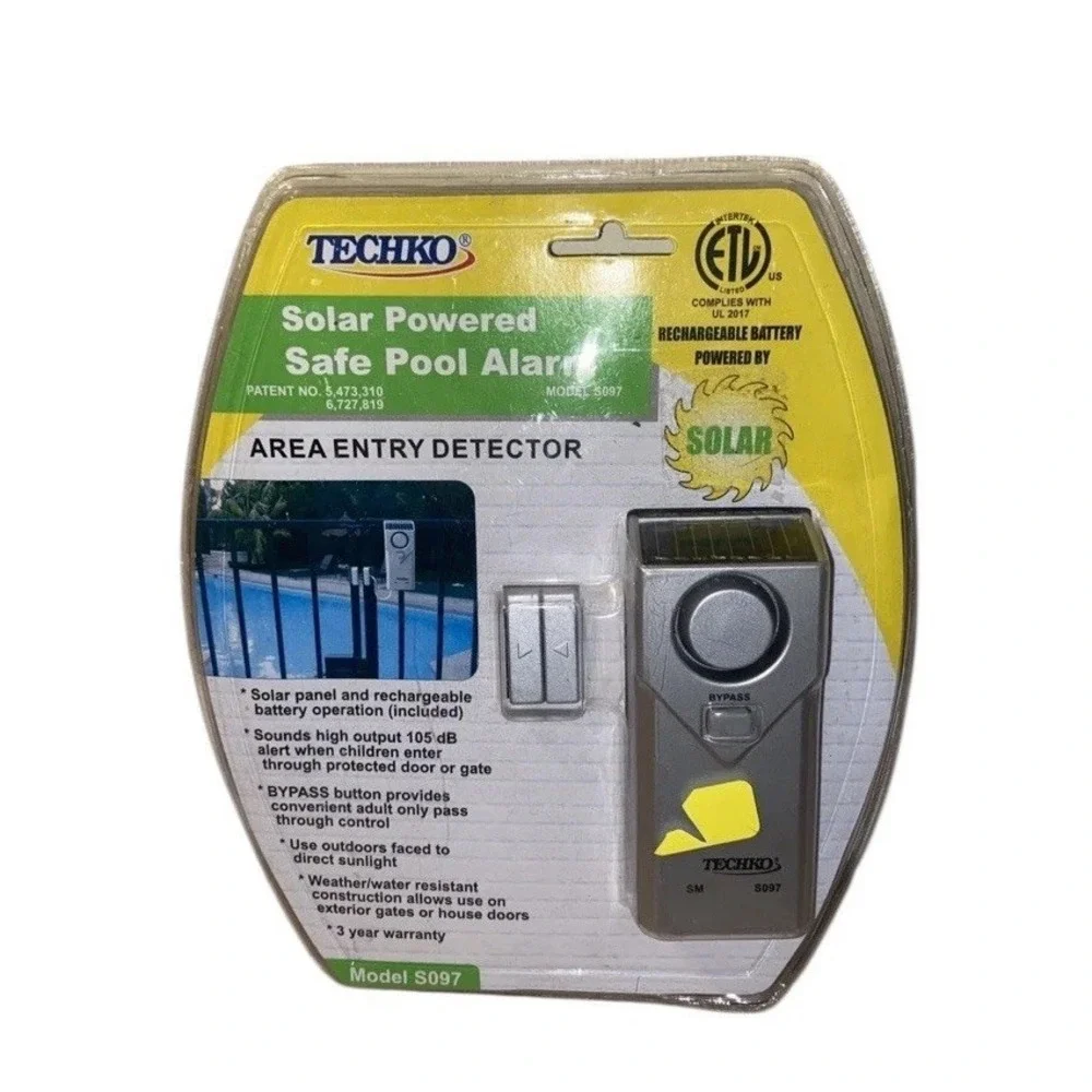 Techko Solar Powered Safe Pool Alarm Area Entry Detector‎ Grade A Sealed